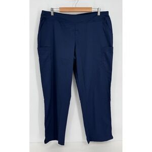 Butter-Soft Stretch Navy Blue Cargo Scrub Pants Petite Sz XL NWT